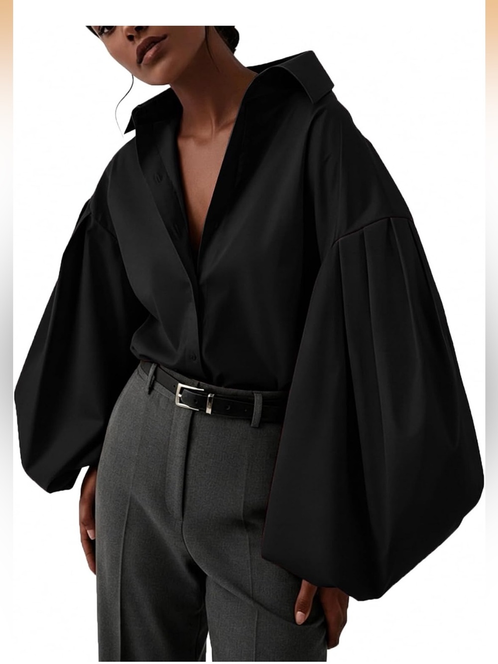 Black Button Down NWT